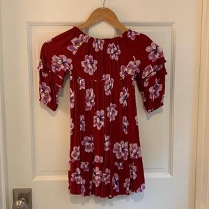 Red, floral toddler girls dress size 5T